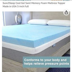 Cool gel swirl memory foam mattress topper